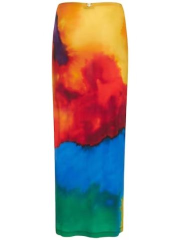 Multicolor printed long skirt