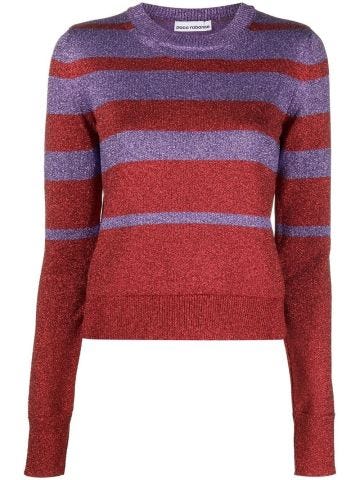 Multicolored striped crewneck sweater