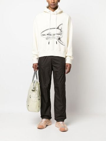 Beige sweatshirt with Split Shark print