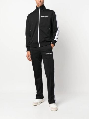 Black acetate zip sweatshirt