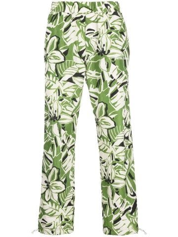 Straight trousers with flower print