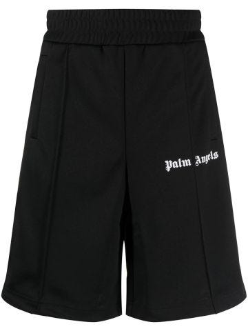Black logo sports shorts
