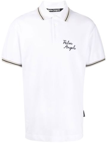 White polo shirt with embroidery