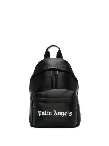 Black backpack with logo print