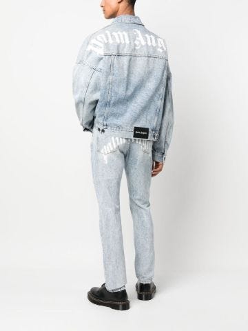 Light blue straight jeans with logo