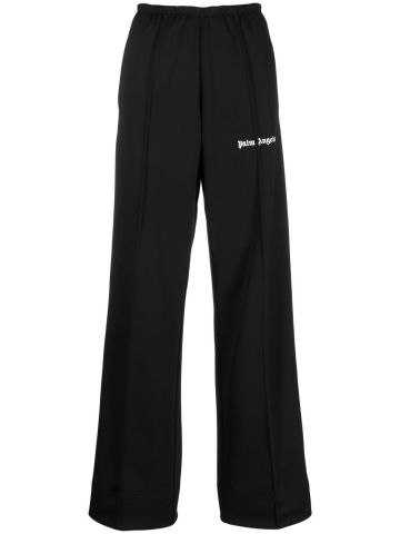 Black sports trousers with side stripes