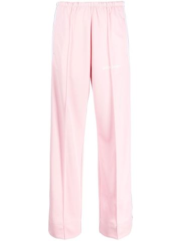 Pink sports trousers with side stripes