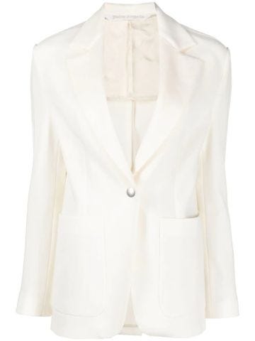 White single-breasted blazer with peaked lapels