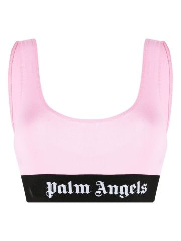 Pink bra with logo