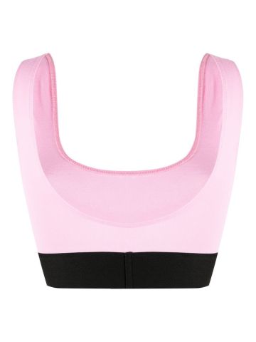 Pink bra with logo