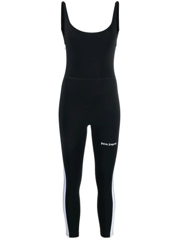 Black jumpsuit with logo
Sleeveless