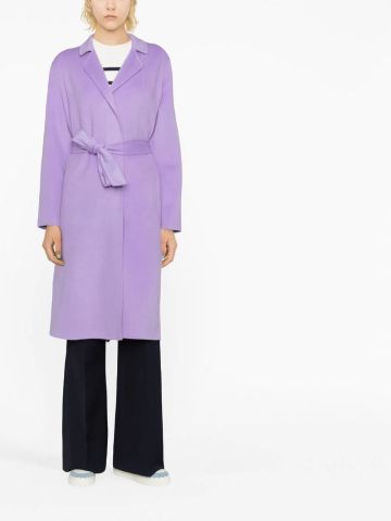 Lilac wrap coat with belt