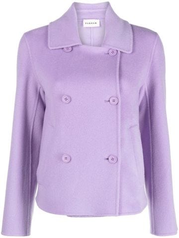 Lilac double-breasted short coat