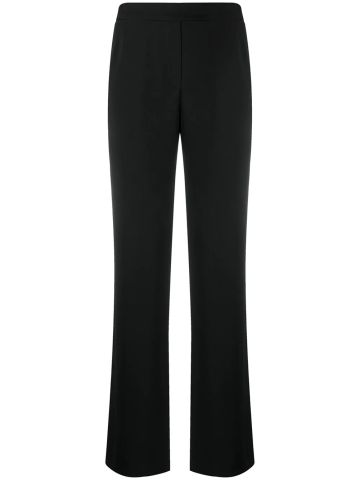 Black tailored wide-leg trousers
