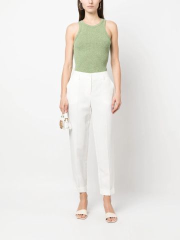 Slim white tailored trousers