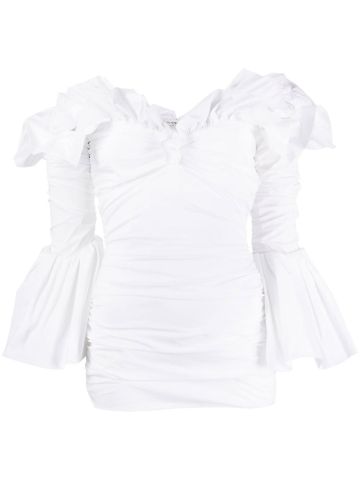 White top with ruffles