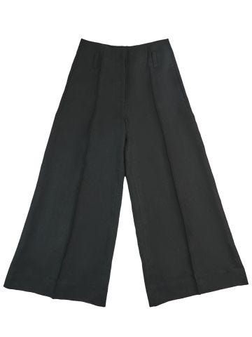 Oriana linen wide black trousers