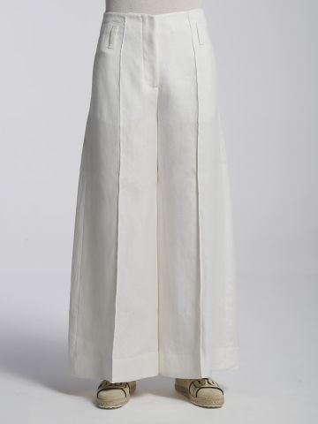 Pantaloni bianchi ampi Oriana in lino