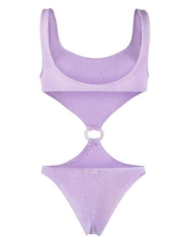 Lilac Augusta trikini swimming costume with cut-out