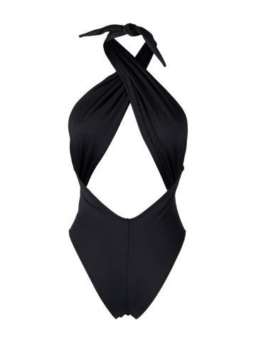 Showpony black high-necked swimming costume
