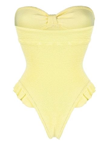Yellow strapless swimsuit Laila
