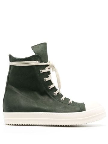 Green high trainers with zip