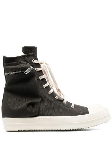 Grey Cargo high trainers with zip