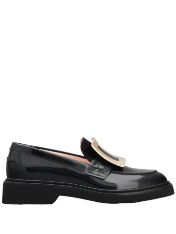 Viv' Rangers black loafers with metal buckle