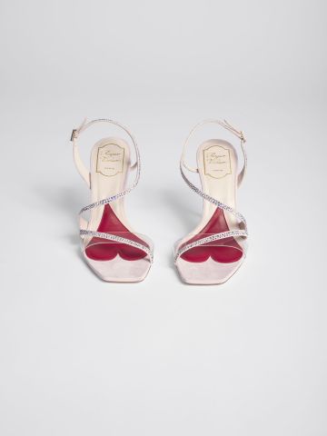 Pink I Love Vivier Bling PVC and suede sandals