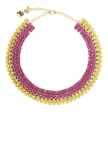 Turbo Multicoloured choker necklace with crystals