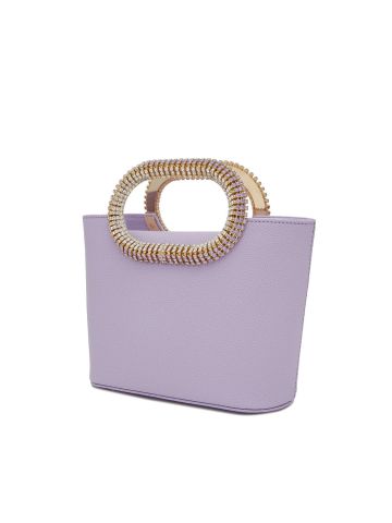 Anita lilac bag with crystal handle
