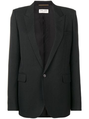 Elegant black single breasted blazer