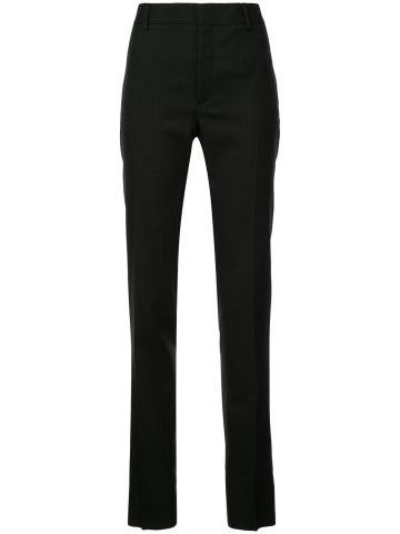 Black gabardine tailored trousers