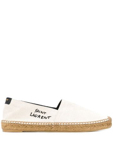 White espadrilles with logo embroidery