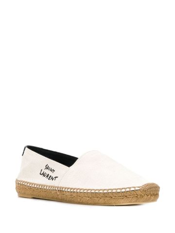 White espadrilles with logo embroidery