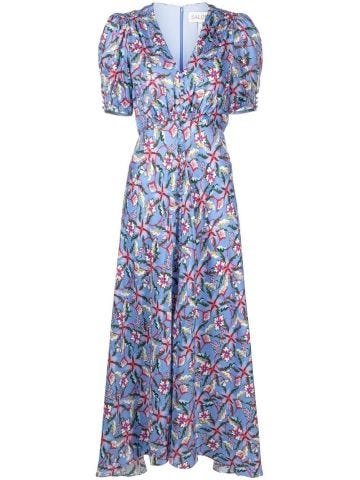 Lea short-sleeved floral midi dress