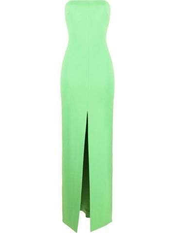 Bysha green long dress with bare shoulders