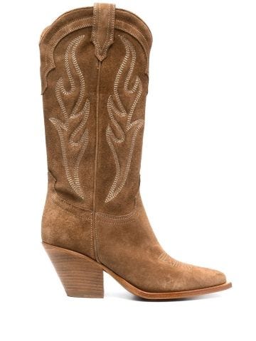70mm Western-style suede leather boots