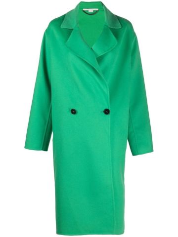 Green double-breasted coat