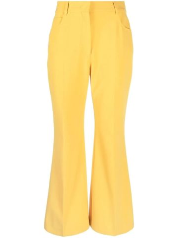 Pantaloni sartoriali svasati crop gialli