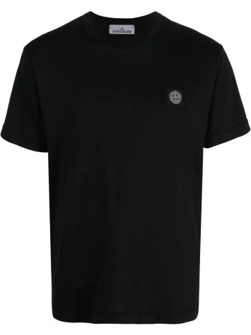 T-shirt nera con logo Compass
