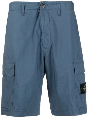 Powder blue Cargo bermuda shorts with Compass\