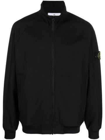 Black bomber jacket with Compass applique