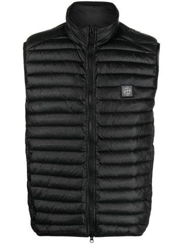Black padded waistcoat with Compass application