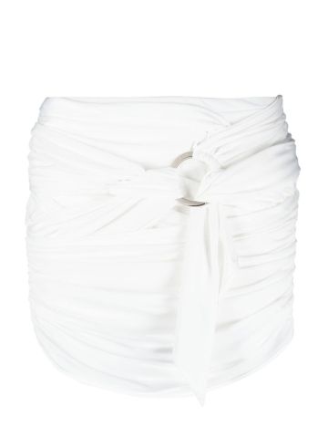 White draped miniskirt