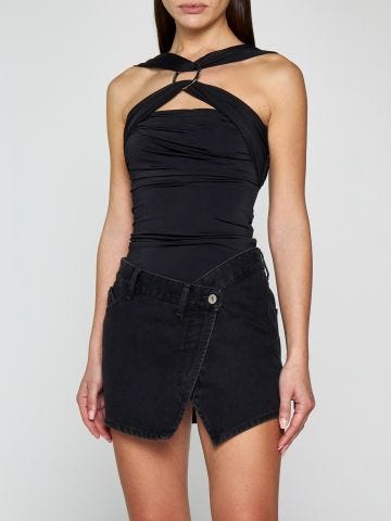Eudra black denim miniskirt