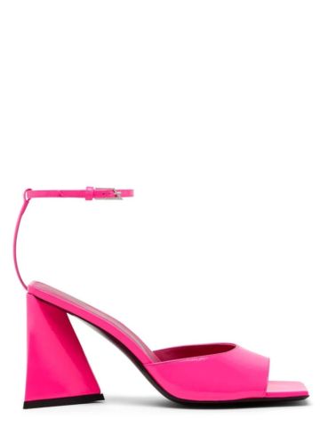 Fluo pink Piper sandals with squared heel
