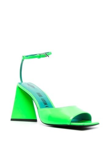 Fluo green Piper sandals with squared heel