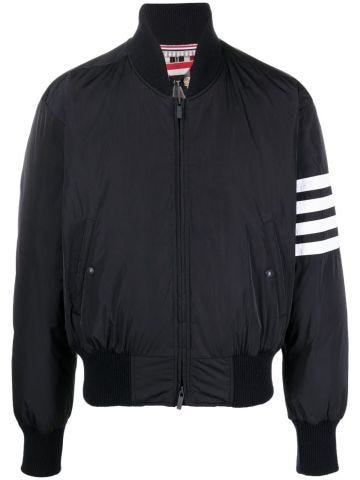 Blue bomber jacket with 4-stripes detail