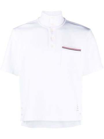 White polo shirt with RWB stripe detail